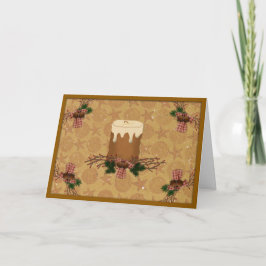 Primitieve Candle Christmas Kaart