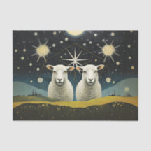Primitieve Celestial Sheep Decoupage Tissue Paper