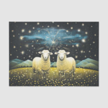 Primitieve Celestial Sheep Decoupage Tissue Paper