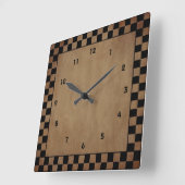 Primitieve Check Wall Clock Vierkante Klok (Hoek)