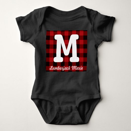 Primitieve Cottage Red buffalo Play-lumberjack Romper (Voorkant)