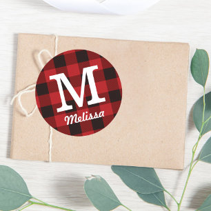 Primitieve Cottage Red buffalo Play-lumberjack Ronde Sticker