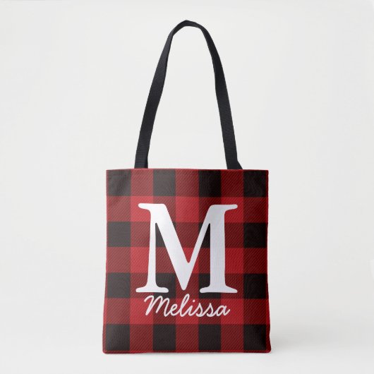 Primitieve Cottage Red buffalo Play-lumberjack Tote Bag (Voorkant)