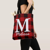 Primitieve Cottage Red buffalo Play-lumberjack Tote Bag (Dichtbij)