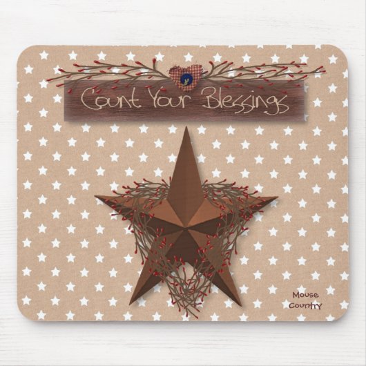 Primitieve Count Your Blessings Mousepad Muismat (Voorkant)