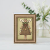 Primitieve Country Angel met Prim Stars Briefkaart (Staand voorkant)