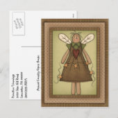 Primitieve Country Angel met Prim Stars Briefkaart (Voorkant / Achterkant)
