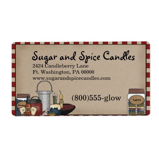 Primitieve Country Candle & Geuren Verzendlabel (Voorkant)