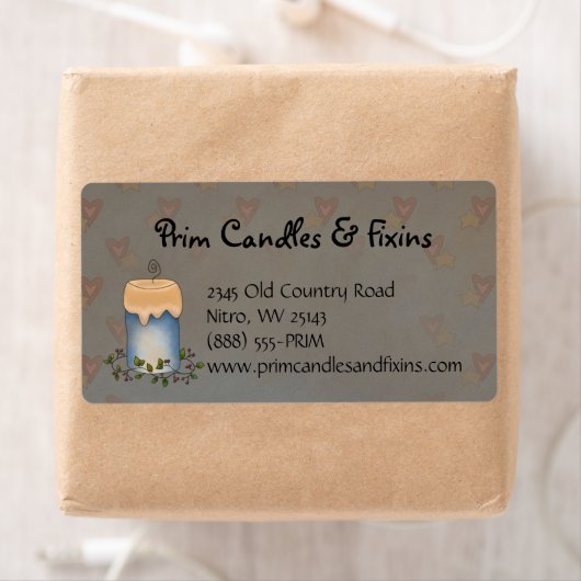 Primitieve Country Candle met bessen Label (Insitu)