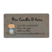 Primitieve Country Candle met bessen Label (Voorkant)