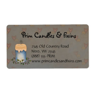 Primitieve Country Candle met bessen Label