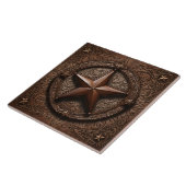 Primitieve Cowboy Brown Country Western Texas Star Tegeltje (Zijkant)