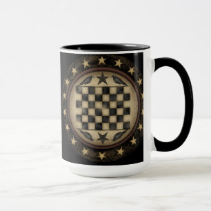 Primitieve Crow Checkerboard Coffee-Mok Mok