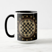 Primitieve Crow Checkerboard Coffee-Mok Mok (Links)