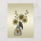 Primitieve Crows-zonnebloemen Briefkaart (Voorkant)