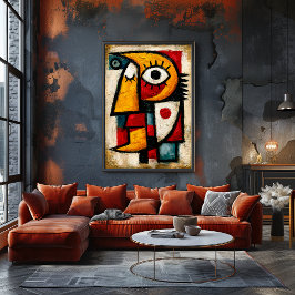 Primitieve Cubistische Dromer Stout Abstract Geome Poster