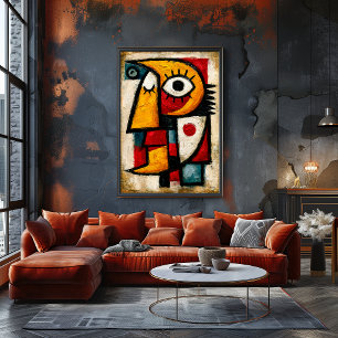 Primitieve Cubistische Dromer Stout Abstract Geome Poster