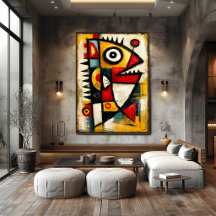 Primitieve Cubistische Wezens Krachtige Abstracte