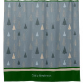 Primitieve dennen op grijs douchegordijn (Voorkant)