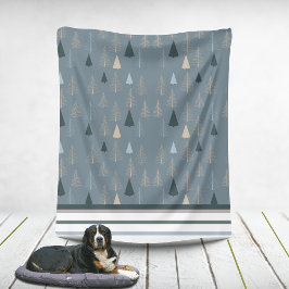 Primitieve dennen op grijs fleece deken