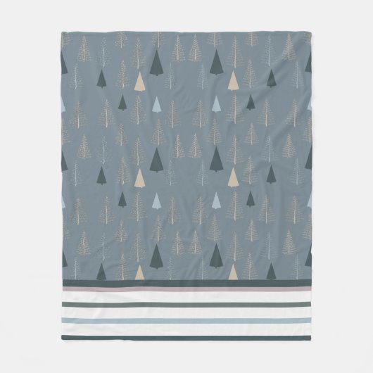 Primitieve dennen op grijs fleece deken (Voorkant)