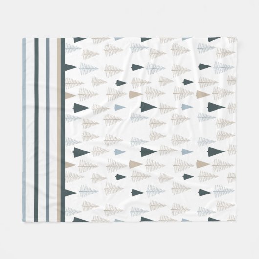 Primitieve dennen op wit fleece deken (Voorkant (Horizontaal))