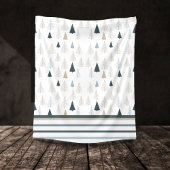 Primitieve dennen op wit fleece deken