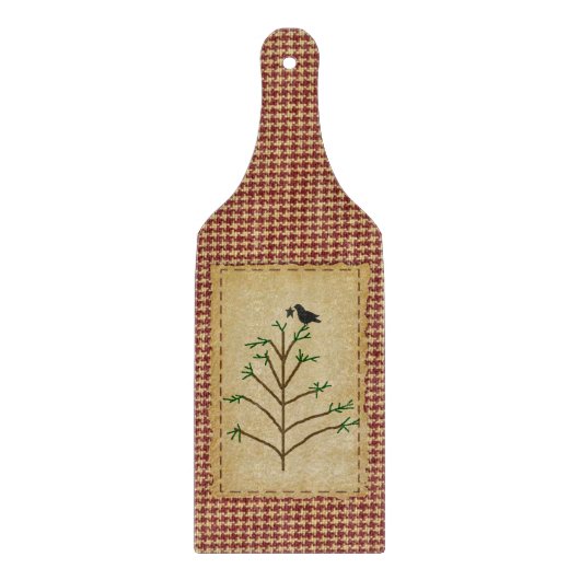 Primitieve dennenboom glas snijplank (Voorkant)