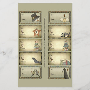 Primitieve Dingen Labels op een blad - D2 Flyer
