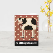 Primitieve Enige Dame Moving Notice van de Koe van Kaart (Gele Bloem)