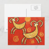 Primitieve ethnic Big Horn Sheep Briefkaart (Voorkant / Achterkant)