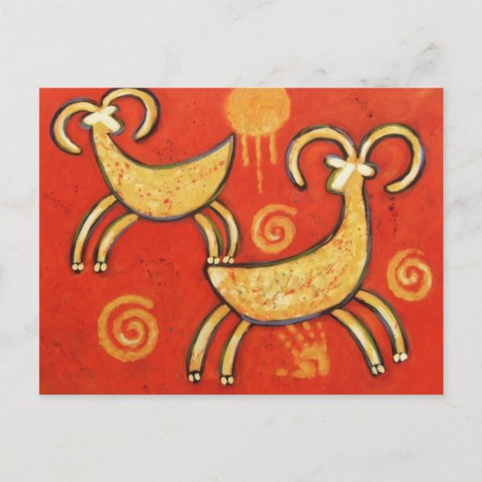 Primitieve ethnic Big Horn Sheep Briefkaart (Voorkant)