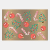 Primitieve feestelijke snufjes kerstkunst inpakpapier vel (Voorkant)