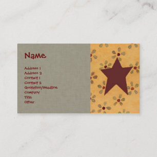 Primitieve Floral Profile Card Visitekaartje