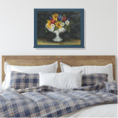 Primitieve Folk Art Floral Canvas Art Print (Insitu (Slaapkamer))