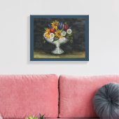 Primitieve Folk Art Floral Canvas Art Print (Insitu (Woonkamer))
