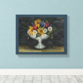 Primitieve Folk Art Floral Canvas Art Print (Insitu (Houten vloer))