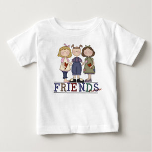Primitieve Folk Art Friends Forever Peuter Shirt