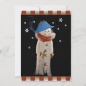 Primitieve Folk Art Snowman Holiday Party Kaart (Voorkant)