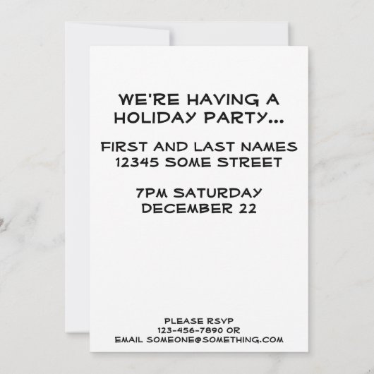 Primitieve Folk Art Snowman Holiday Party Kaart (Achterkant)