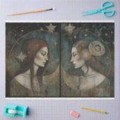 Primitieve Gemini Hemelse Zeemeermin Art Decoupage Tissuepapier (Craft)