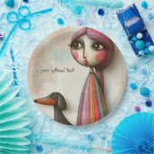 Primitieve getextureerde teckel partij papier Bord (Feest)