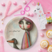 Primitieve getextureerde teckel partij papier Bord (Feest)