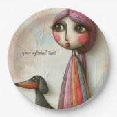 Primitieve getextureerde teckel partij papier Bord (Voorkant)