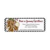 Primitieve Gingerbread Man Retouradreslabel Etiket (Voorkant)