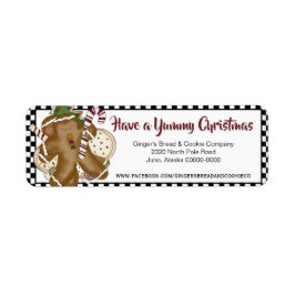 Primitieve Gingerbread Man Retouradreslabel Etiket
