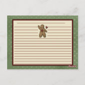 Primitieve Gingerbrood Man Candy Canes Recipe Card Briefkaart (Achterkant)