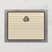 Primitieve Gingerbrood Man Candy Canes Recipe Card Briefkaart (Achterkant)