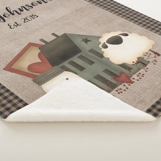 Primitieve groene startdoos met schapenvlees sherpa deken (3/4)