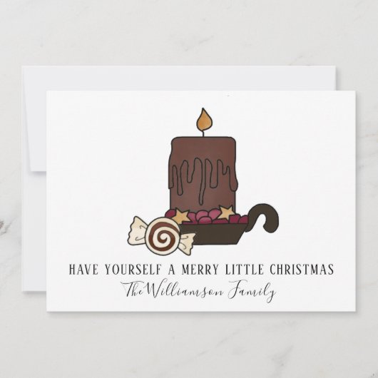 Primitieve Grubby Kaars en Sterren Vrolijk Kerstfe Feestdagenkaart (Voorkant)